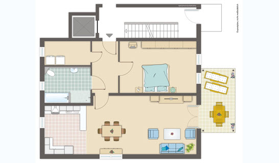 Grundrissbeispiel einer Zwei-Zimmerwohnung